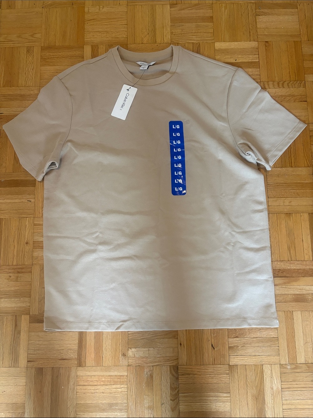 Calvin Klein Beige Short-Sleeve Crewneck Tee